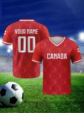 Canada National Team Style Soccer Jersey - Maple Leaf Pride Football Shirt
